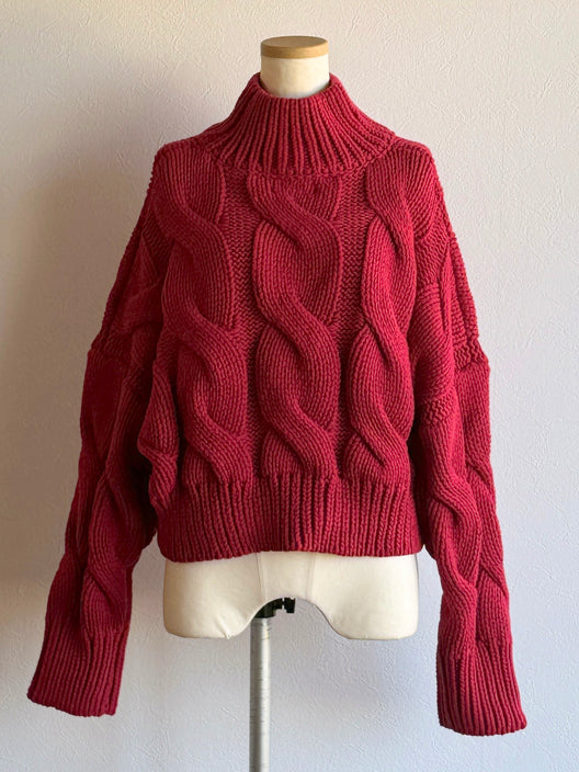Volume Sleeve Cable Knit