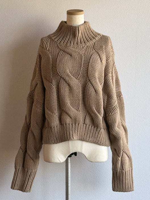Volume Sleeve Cable Knit