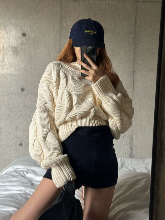 Volume Sleeve Cable Knit